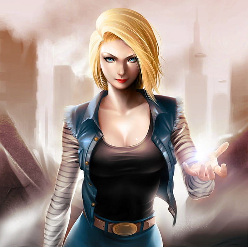 Android 18 Blond Dbz Bonito Magic Fantasy Anime Beauty Anime Girl Female Hd Wallpaper 