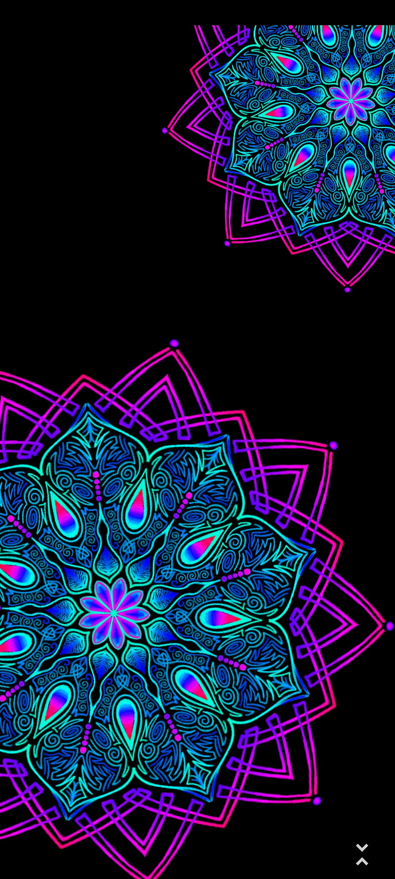 Lotus Hydra, blue, dessin, flowers, mandala, punk, rose, zen, HD phone wallpaper