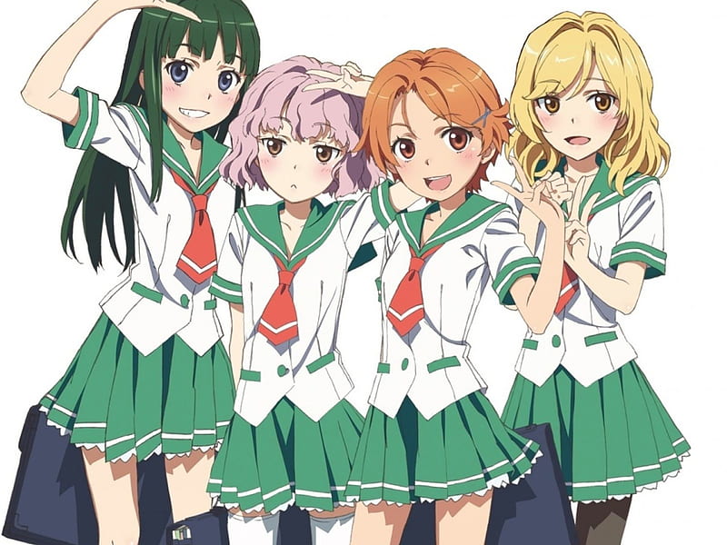 natsuiro kiseki, school, green, anime, HD wallpaper