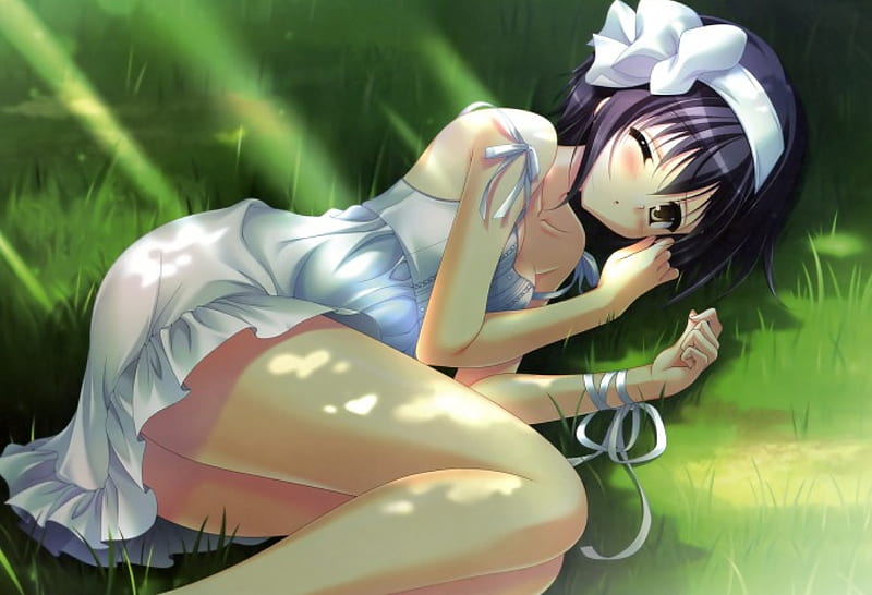 ✿~Relaxing~✿, Anime, Greenery, Grass, bonito, Adorable, Sweet