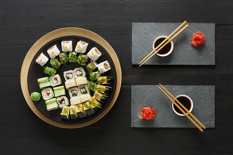 Food, Sushi, Chopsticks, Still Life, HD wallpaper