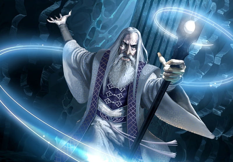 Saruman The White, fantasy, saruman, wizard, Lord of the Rings, HD wallpaper