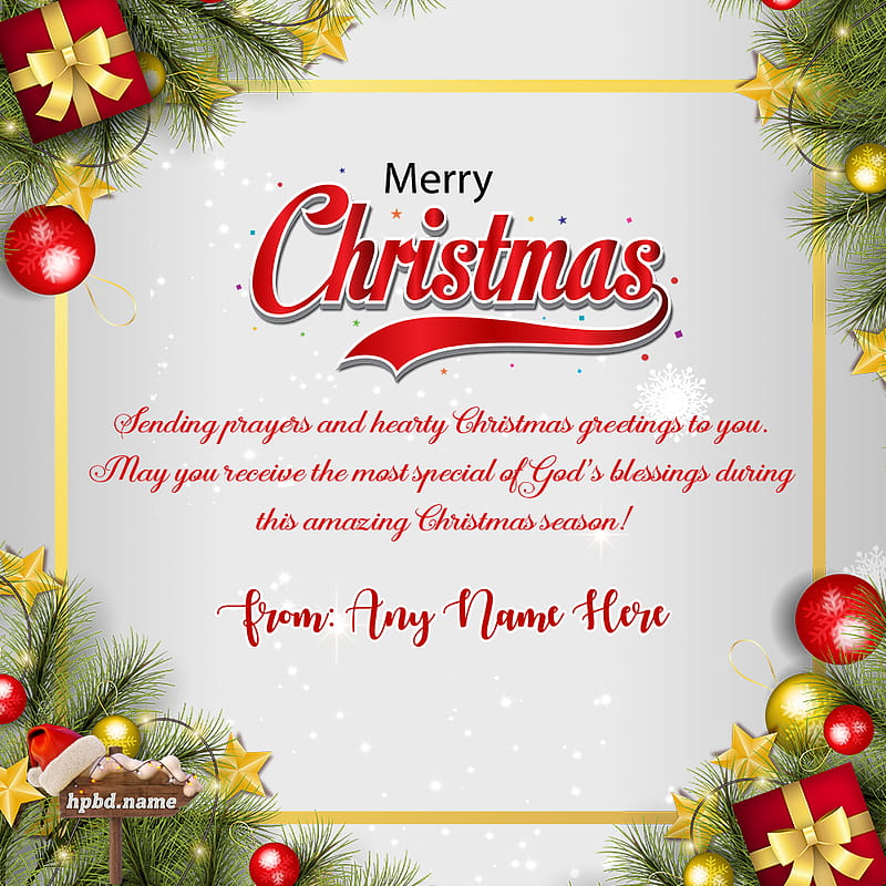 Merry Christmas Wishes Greeting Cards With Name for Whatsapp, HD phone wallpaper