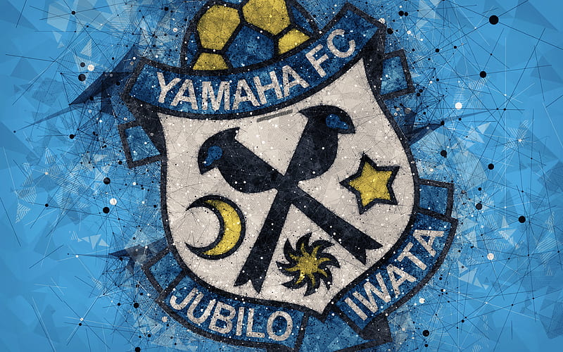 Jubilo Iwata Japanese Football Club Creative Geometric Art Logo Mosaic Blue Abstract Background Hd Wallpaper Peakpx