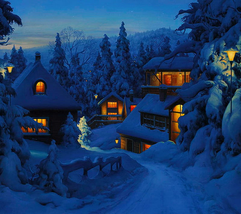 Winter Night, HD wallpaper | Peakpx