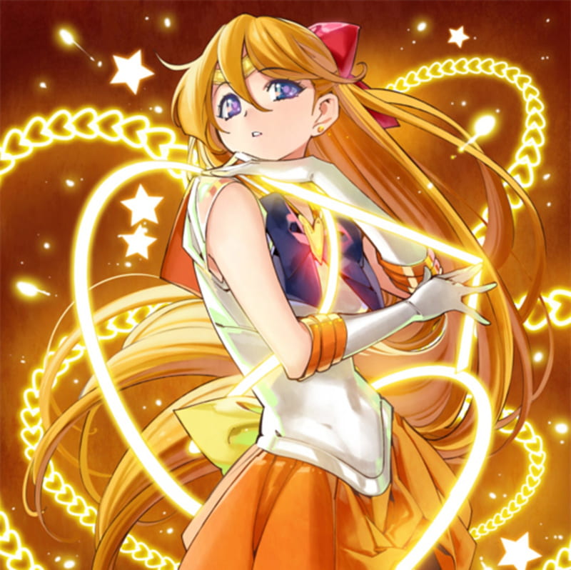 Sailor Venus, pretty, blond, sparks, yellow, bonito, sweet, magical girl,  nice, HD wallpaper | Peakpx