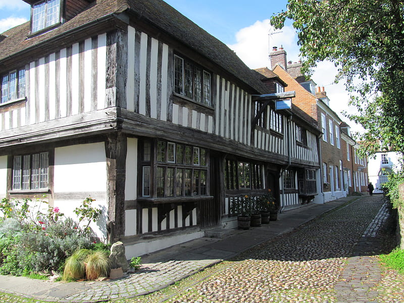 Tudor Style Houses, Architecture, Sussex, Houses, Tudors, Rye, Cobbles, HD wallpaper
