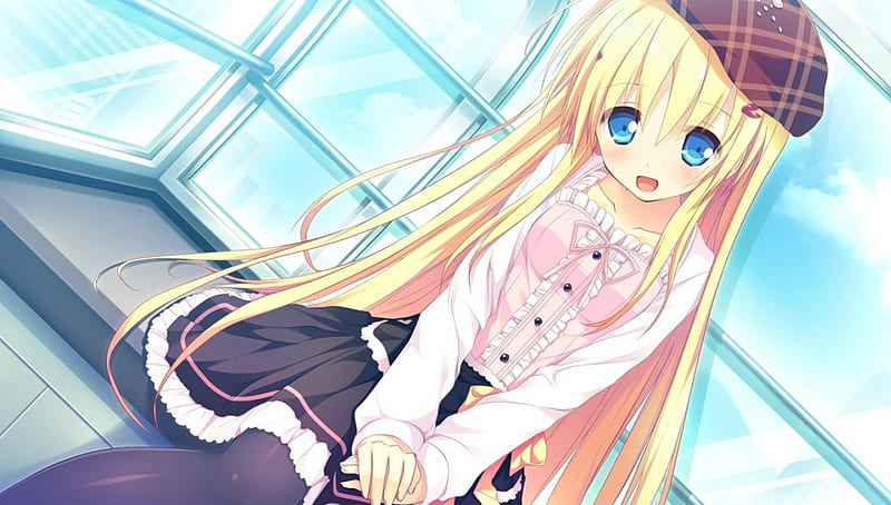 I Always Be Your Side or, Be With You, Love, Colours, New, Anime, BG, Clover Days, Beauty Eyes, Side, Wall, Blond Hair, Beauty, Takura Anzu, Girl, HighSchool Lady, HD wallpaper
