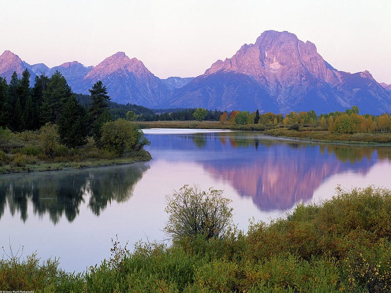 oxbow mountains wyoming, nature, mountains, HD wallpaper oxbow mountains wyoming, nature, mountains, HD wallpaper