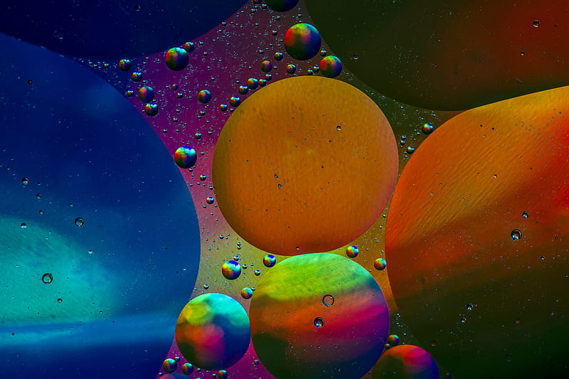 bubbles, colorful, abstraction, water, HD wallpaper