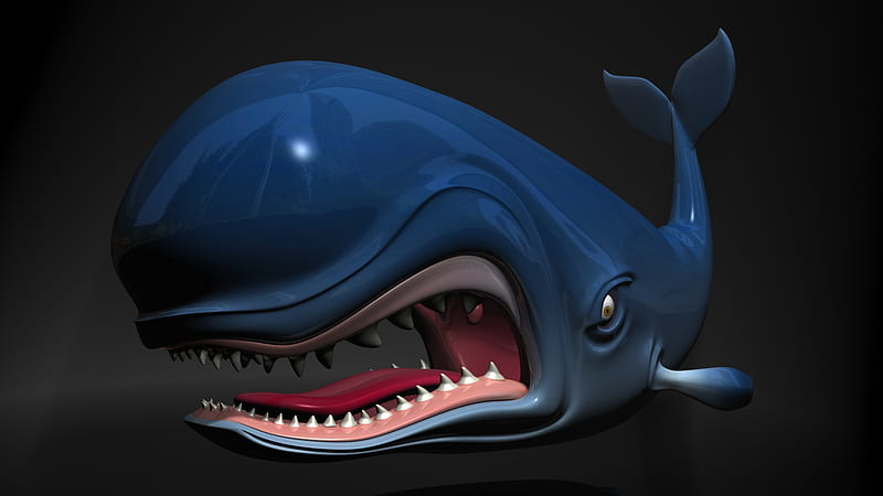 3D Whale, whale, 3d, HD wallpaper