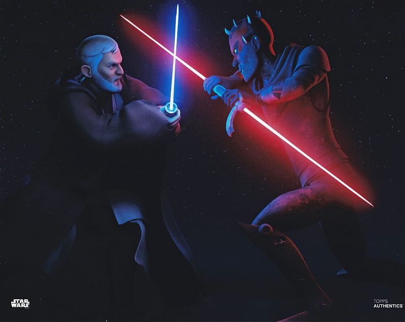 Final Duel, darth maul, duel, jed, lightsaber, obi wan kenobi, rebels, sith, star wars, HD wallpaper