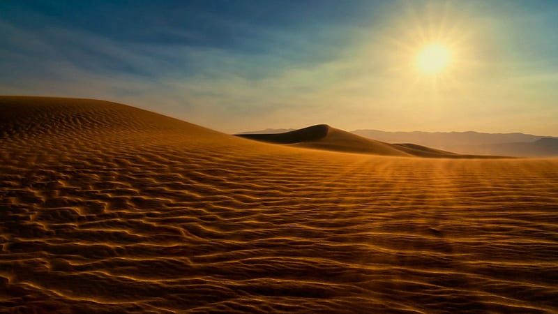 Land of Sand, desert, horizon, warm, sun, sky, dune, heat, sand, summer, SkyPhoenixX1, land, sunshine, dust, HD wallpaper