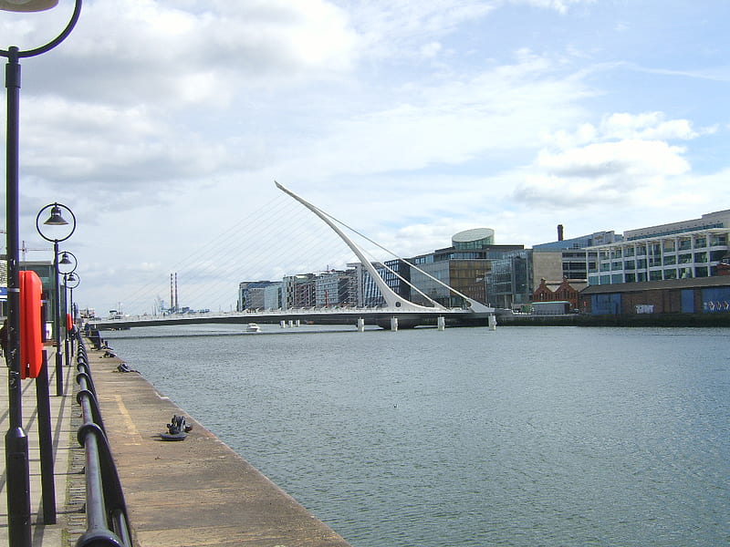 Samuel Beckett bridge, dublin, river, ireland, bridge, HD wallpaper
