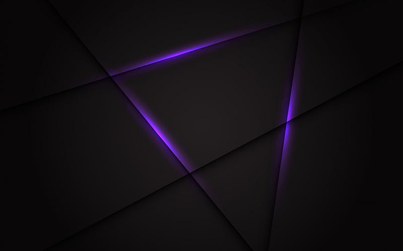 Black Stylish Texture, Purple Neon Light, Black Stylish Background