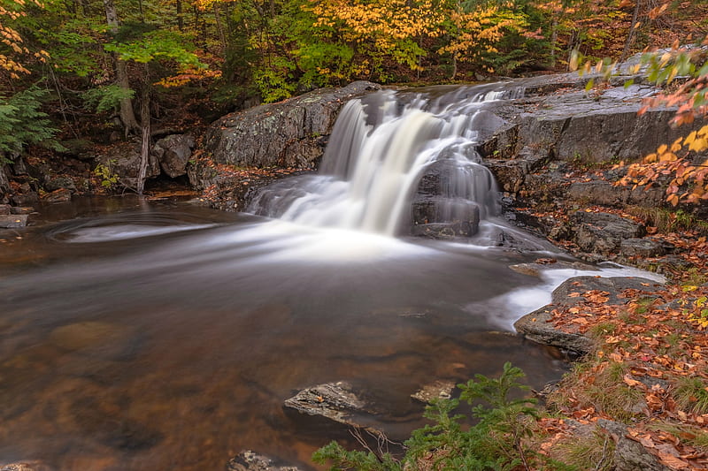 Waterfall Near Ellsworth, New Hampshire, waterfall, nature, trees, usa, HD wallpaper
