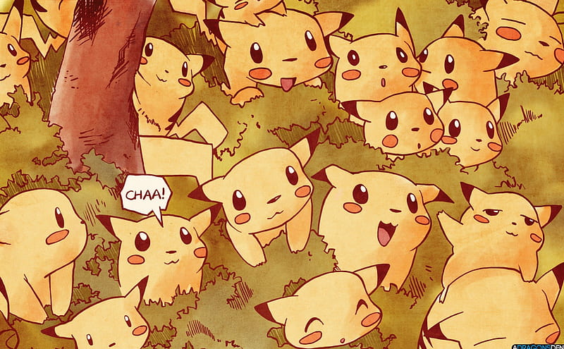 ピカチュウ Cute Group Pika Pokemon Chaa Pikachu Hd Wallpaper Peakpx