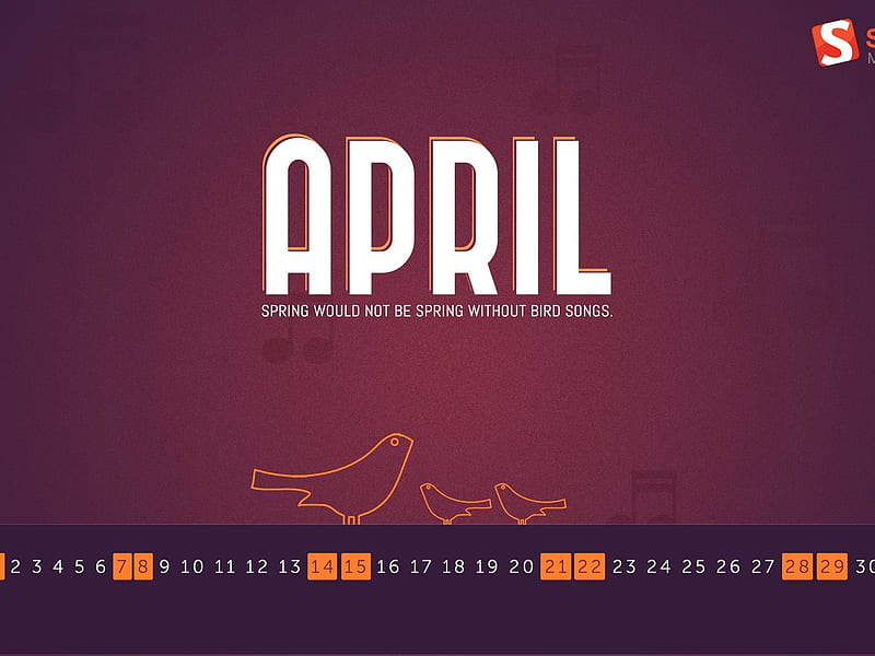 bird songs-April 2012 calendar themes, HD wallpaper