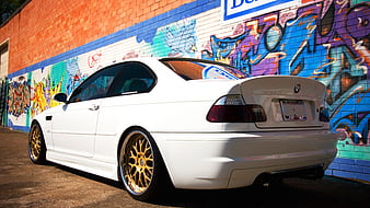 BMW M3, E46, yellow sports coupe, tuning E46, exterior, understatement, sports  cars, HD wallpaper