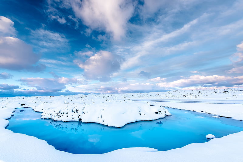 Iceland Snow Water, iceland, nature, snow, water, HD wallpaper