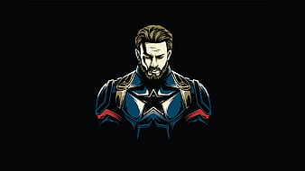 Captain America Minimalist Design, HD wallpaper