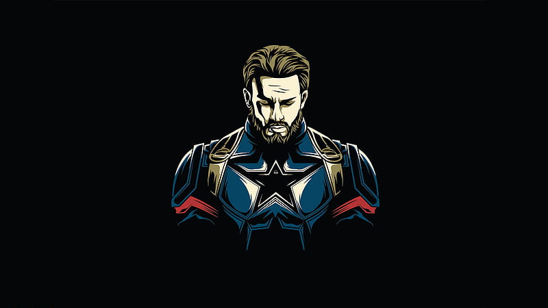 Captain America Minimalist Design, HD wallpaper