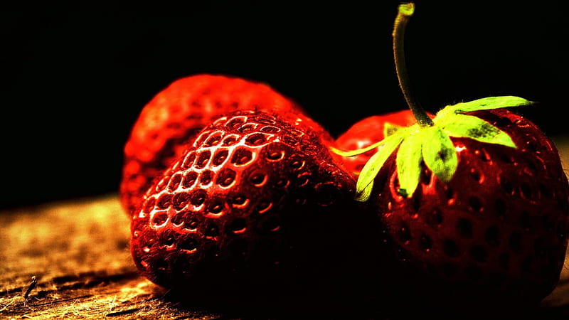 Strawberries, close up, berry, food, fruits, vitamins, HD wallpaper