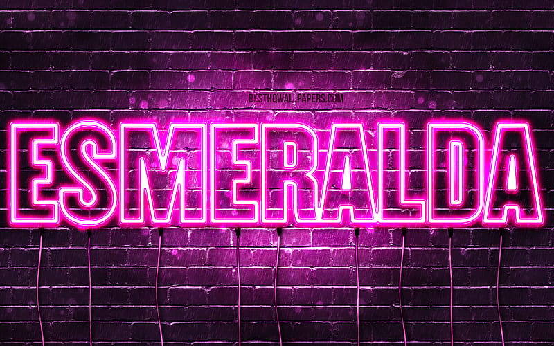 Esmeralda con nombres, nombres femeninos, nombre esmeralda, luces de neón  moradas, Fondo de pantalla HD | Peakpx