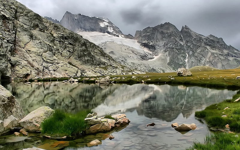 Mountain Lake Reflection, HD wallpaper