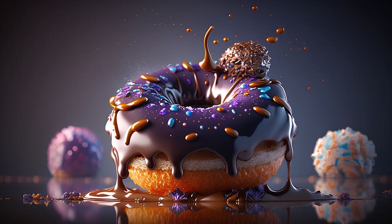 Chocolate doughnut, Chocolate, Dessert, Doughnut, Food, HD wallpaper