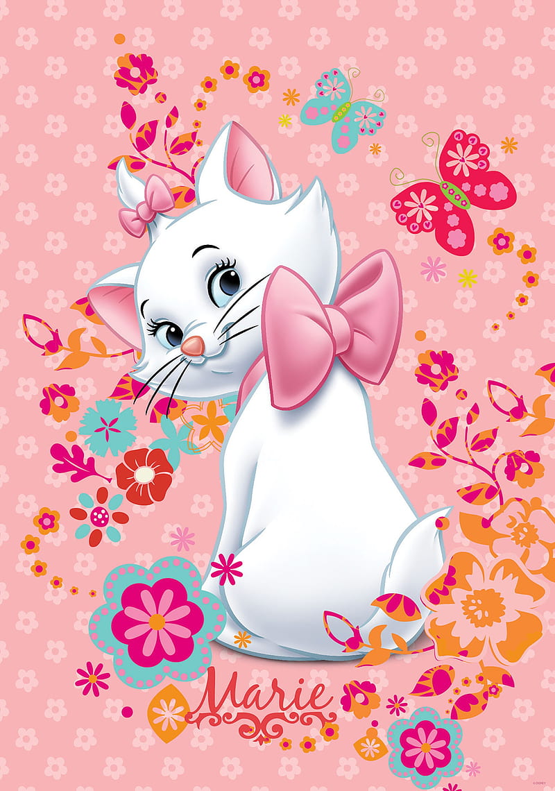 Marie Aristocat, cats, disney, pink, HD phone wallpaper | Peakpx