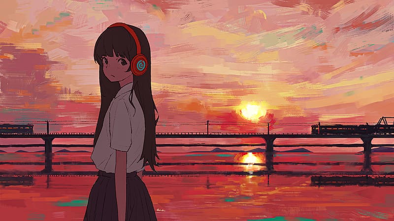 Anime girl is staring intensely at the camera, cinematic filter, digital  art : r/dalle2