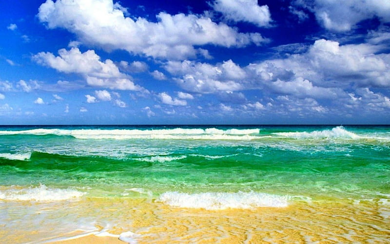 Day at the beach, beach, nature, sky, ocean, HD wallpaper | Peakpx