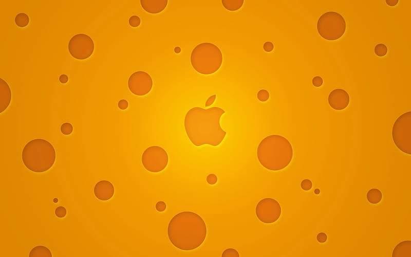Apple logo, cheese texture, Apple, cheese background, Apple cheese logo, HD wallpaper