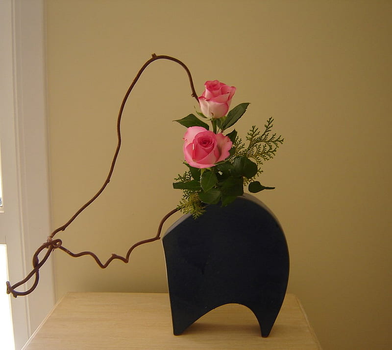 Roses for Cathib123, bonito, roses, pink, ikebana, HD wallpaper