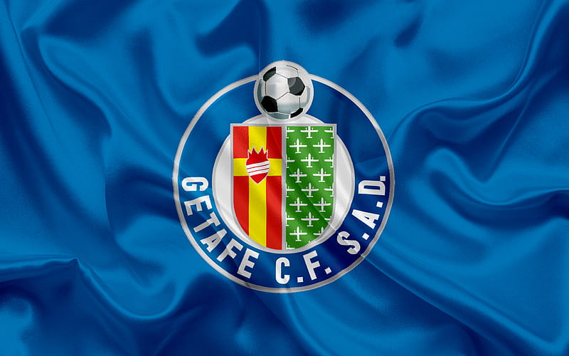 Getafe, football club, emblem, Getafe logo, La Liga, Spain, LFP, Spanish Football Championships, HD wallpaper