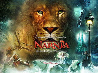 Chronicles of Narnia, snow, lamp, post, aslan, ice, HD phone