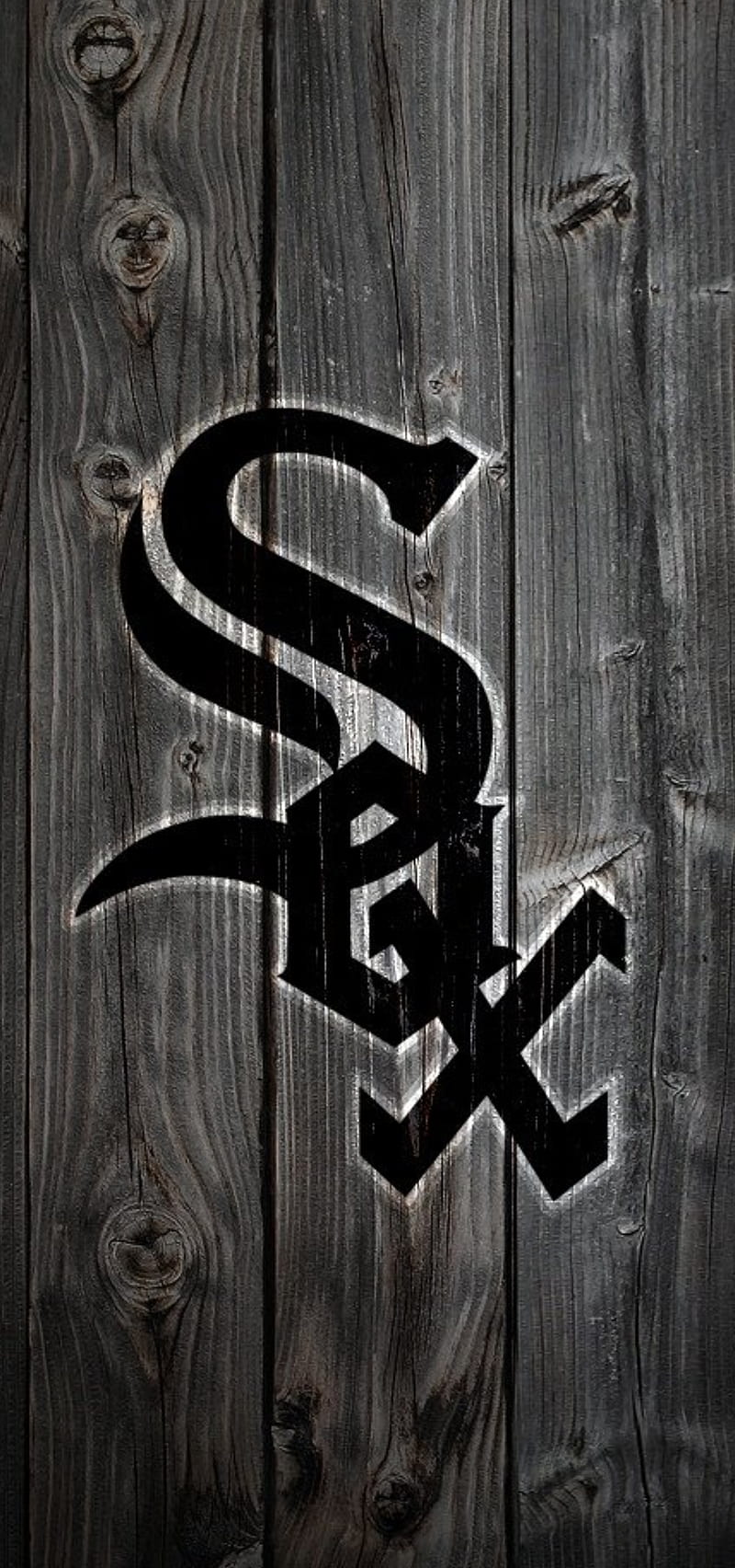 Download Chicago White Sox Logo On Wood Wallpaper