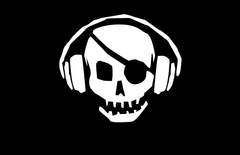 Pirate skull, skulls, trooper, headphones, HD wallpaper