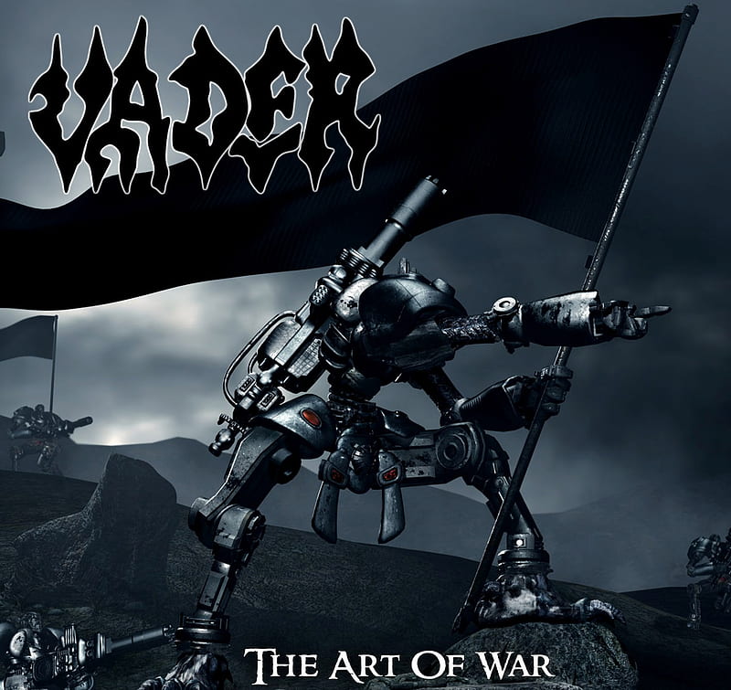 Vader - The Art of War, art, guerra, death, music, band, la maquina, robot, flag, metal, logo, heavy, vader, HD wallpaper