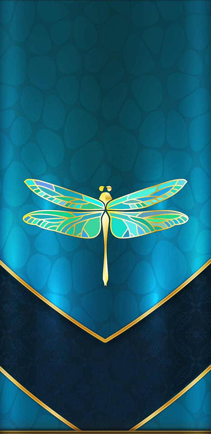 Dragonfly Effects , blue, teal, golden, luxury, bonito, pretty, girly, magical, HD phone wallpaper