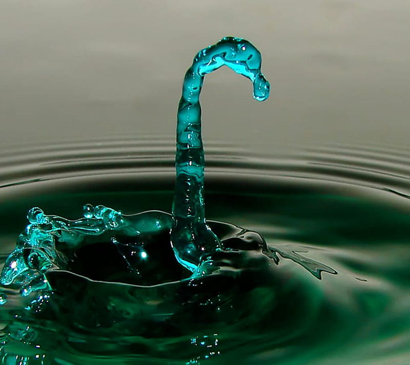 Emerald swan, water, green, drop, figure, emerald, swan, HD wallpaper