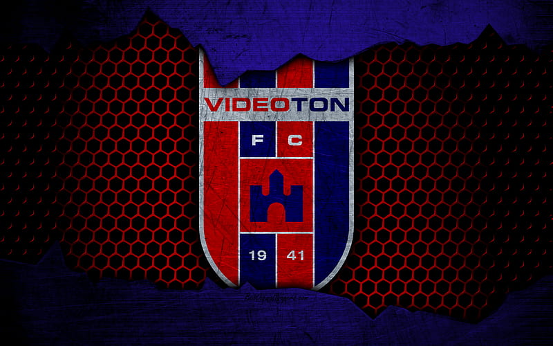 Videoton logo, NB I, Hungarian Liga, soccer, football club, Hungary, grunge, metal texture, Videoton FC, HD wallpaper