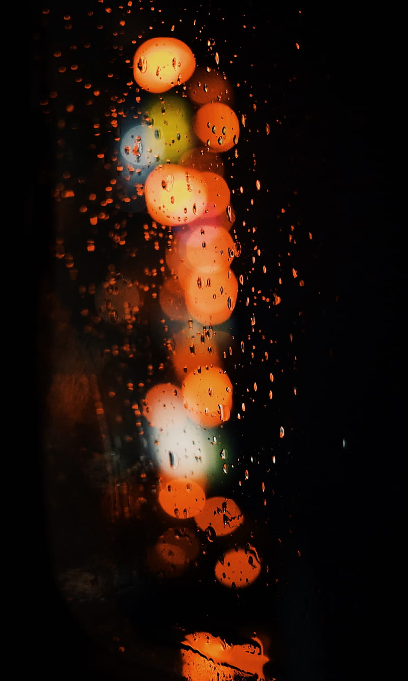 glare, bokeh, lights, drops, glass, wet, HD phone wallpaper