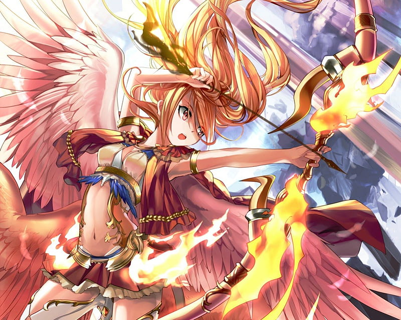 Flame Of Passion Bow Wing Arrow Bow And Arrow Flame Anime Feather Hot Hd Wallpaper Peakpx 1181