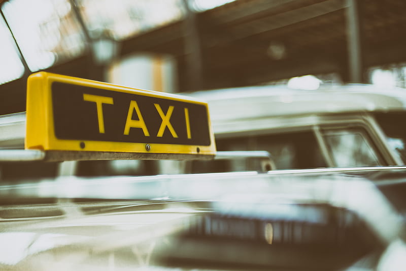 black and yellow Taxi signage, HD wallpaper