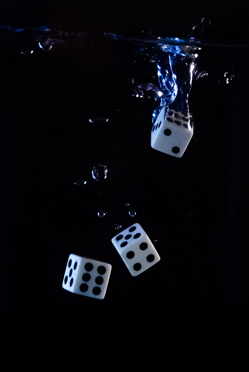 dice, cubes, bubbles, splash, water, HD phone wallpaper