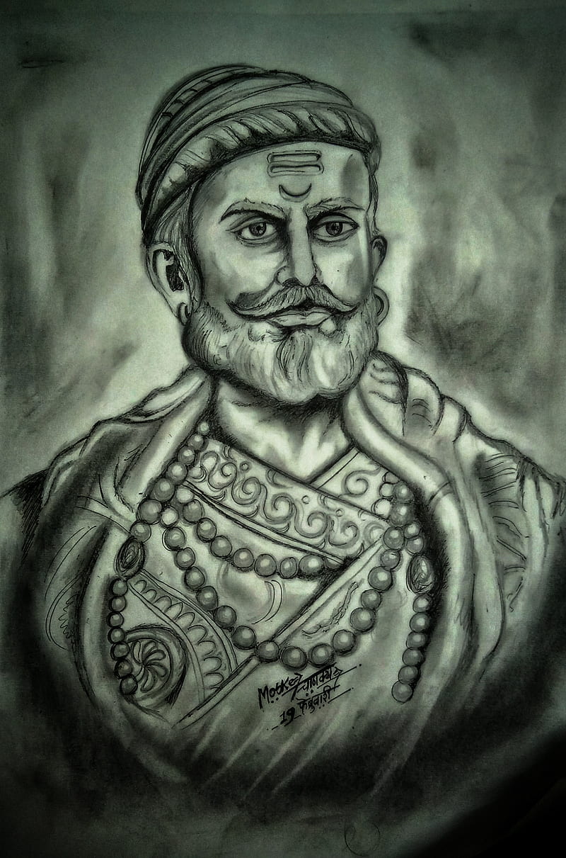 Shivaji, chhatrapati, king, maharaj, shivray, sketch, warrior, HD ...