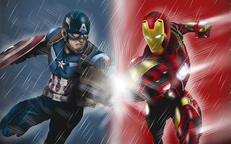 Iron Man, Captain America, superheroes IronMan, HD wallpaper