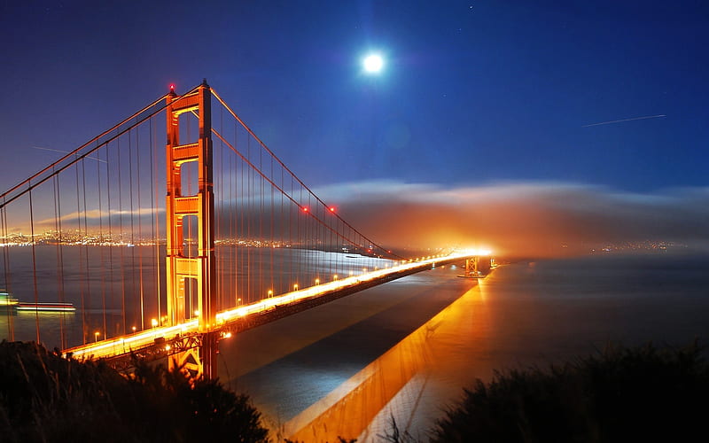 San Francisco Bridge Nights- graphy selected, HD wallpaper